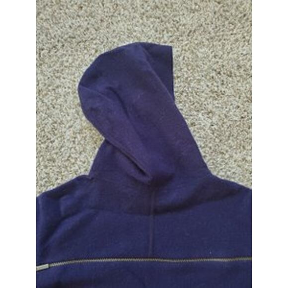 A|X Armani Exchange 100% Wool Dark Blue Hooded Sweater, Xlarge - Picture 6 of 8